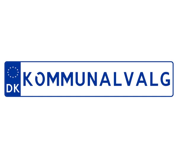 Autokennzeichen mit Text dänische Kommunalwahlen — Stockfoto