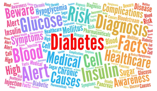 Diabetes palabra nube — Foto de Stock