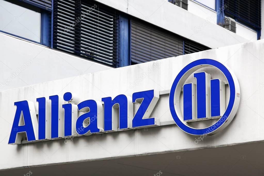 Geneva, Switzerland - October 1, 2017: Allianz office building in Geneva. Allianz is a European financial services company headquartered in Munich, Germany