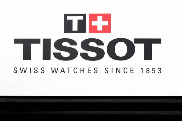 Logotipo Tissot en una pared — Foto de Stock
