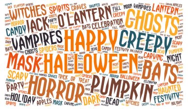 Mutlu Cadılar Bayramı kelime bulutu 