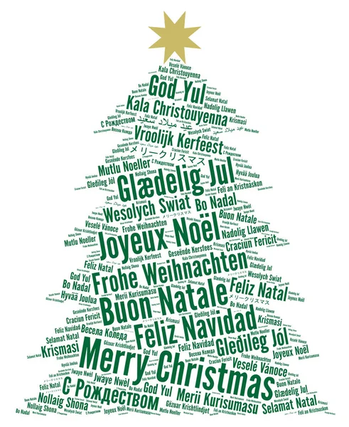 Frohe Weihnachten in verschiedenen Sprachen Wortwolke — Stockfoto