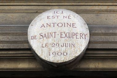 Lyon, Fransa - 26 Mayıs 2017: Burada Antoine de Saint Exupery 29 Haziran 1900 Fransızca olarak doğar