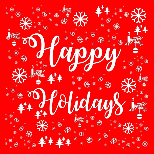 Happy Holidays Illustration Red Background — Stock Photo, Image