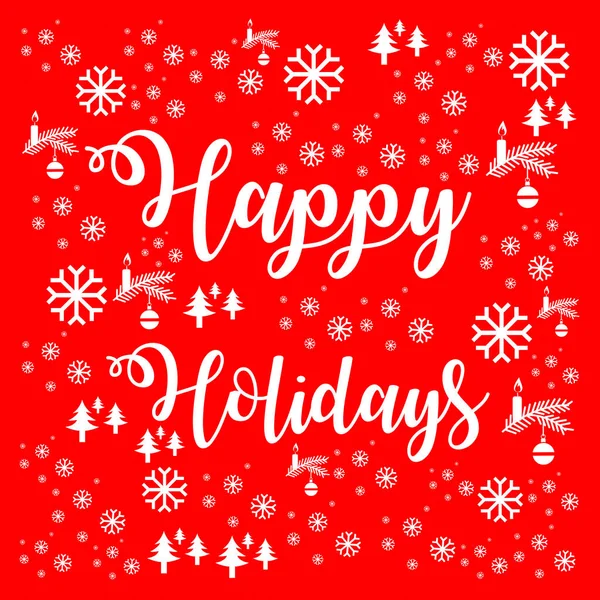 Happy Holidays Illustration Red Background — Stock Photo, Image