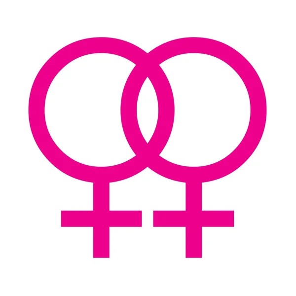 Gender Symbol Zwei Weibliche Beziehungen — Stockfoto