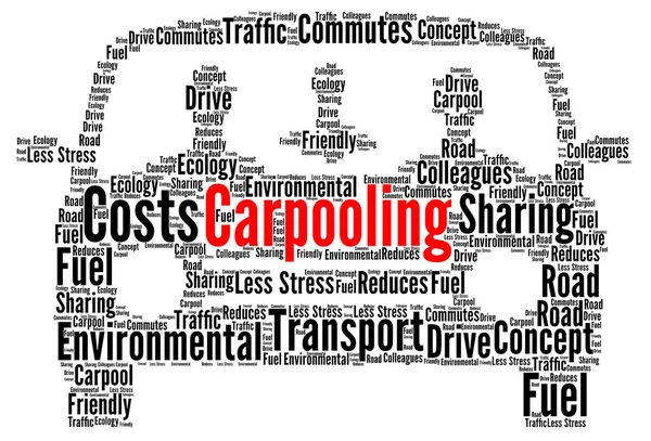 Carpooling Kelime Bulutu Kavramı — Stok fotoğraf