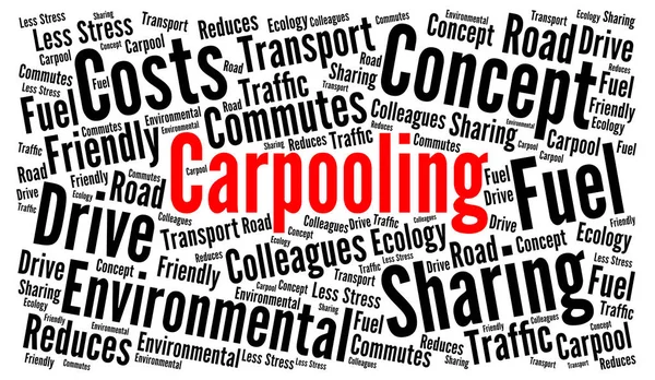 Концепція Хмари Слова Carpoolingname — стокове фото