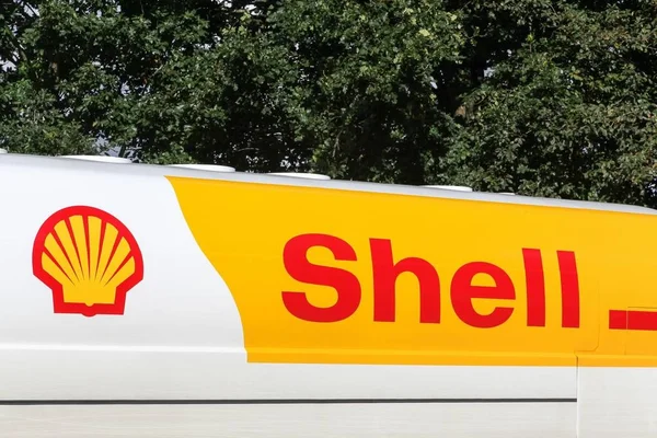 Hylke Dánsko Září 2017 Shell Logo Náklaďák Shell Anglo Holandský — Stock fotografie