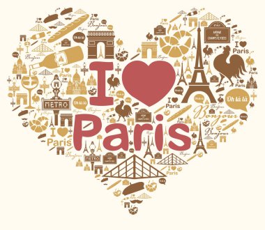 Ben aşk Paris illüstrasyon