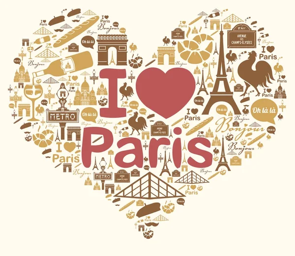 Love Paris Ilustracja — Zdjęcie stockowe