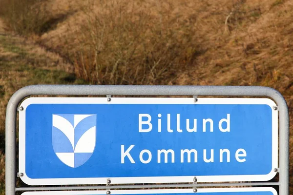 Billund Municipality Road Sign Denmark — Stock Photo, Image