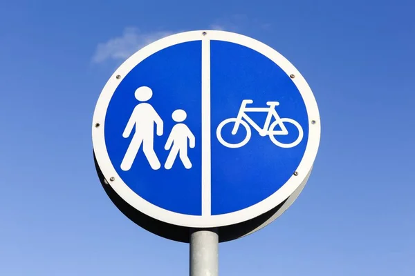 Велосипед Пішохідна Дорога Знак — стокове фото