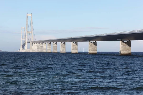 Die Brücke Über Den Großen Gürtel Namens Storebaelt Dänisch Dänemark — Stockfoto