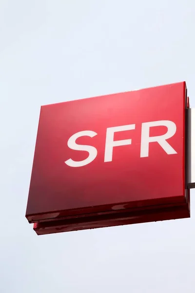 Firminy Frankreich August 2016 Sfr Logo Einer Wand Sfr Ist — Stockfoto