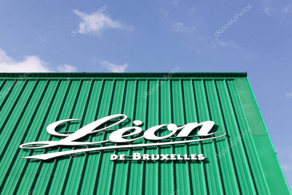 Villefranche, France - March 14, 2018: Leon de Bruxelles restaurant. Leon de Bruxelles is a chain of restaurants that known for primarily serving moules-frites