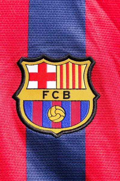 Odder Danimarca Marzo 2018 Logo Del Barcellona Una Camicia Barcelona — Foto Stock