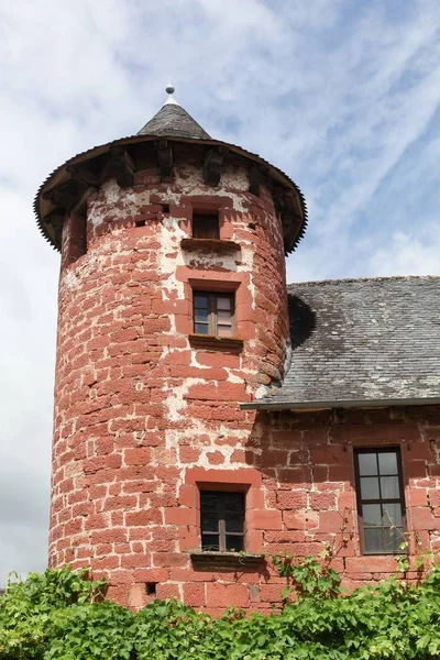 Τυπικό Σπίτι Για Όμορφο Χωριό Της Collonges Ρουζ Γαλλία — Φωτογραφία Αρχείου