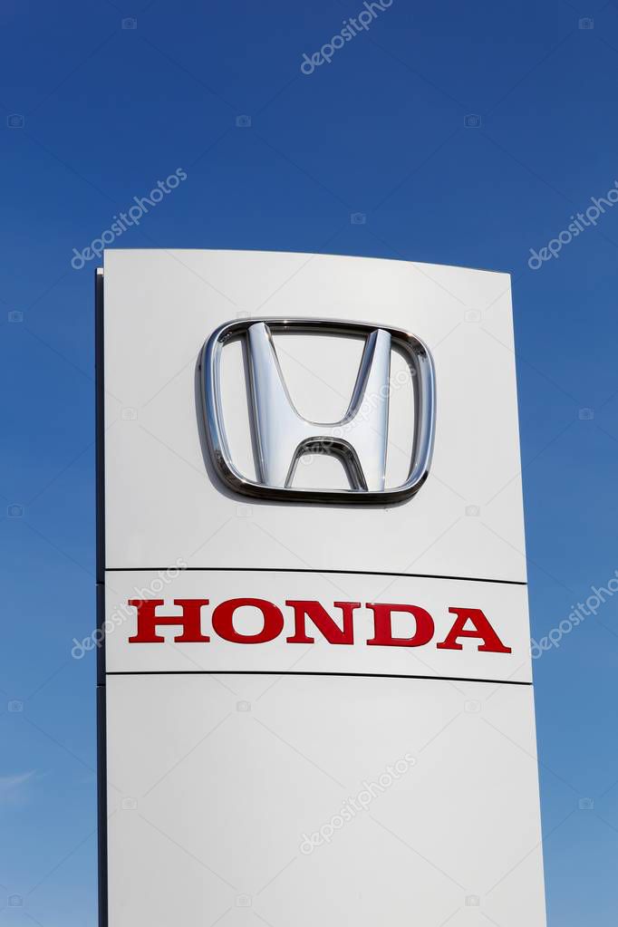 Horsens, Denmark - April 2, 2018: Honda logo on a panel. Honda is a Japanese public multinational corporation primarily known as a manufacturer of automobiles, motorcycles and power equipment