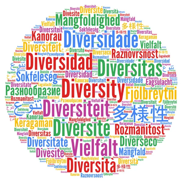 Různorodost Různých Jazycích Slovo Cloud — Stock fotografie