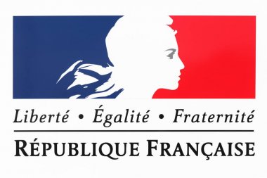 Liberty, equality, fraternity sign and the national motto of France  clipart