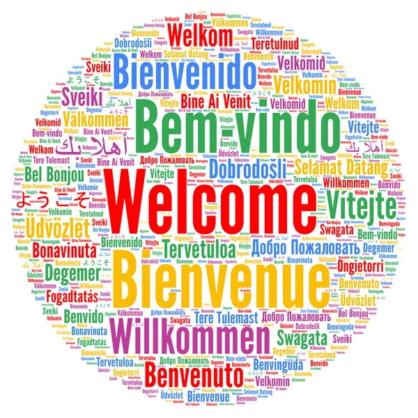 Nube Palabras Bienvenida Diferentes Idiomas — Foto de Stock