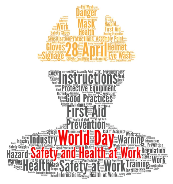 Journée Mondiale Sécurité Santé Travail Word Cloud — Photo