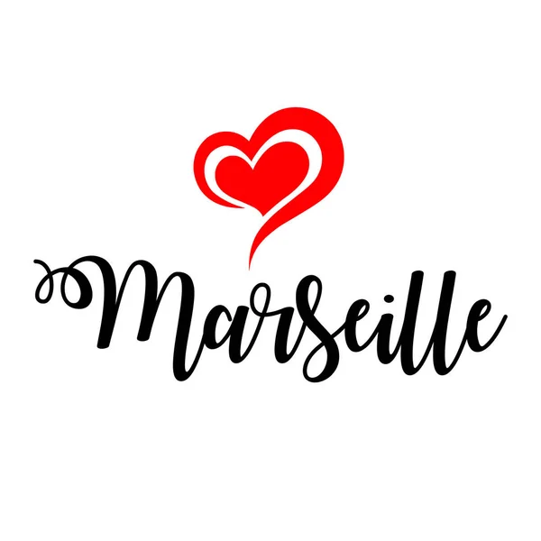 Láska Marseille Handwritting Obrázek — Stock fotografie
