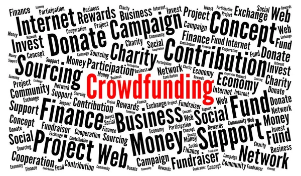 Crowdfunding Ordet Cloud Koncept — Stockfoto