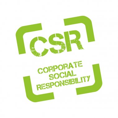 Lastik damgası ile metin csr kurumsal sosyal sorumluluk