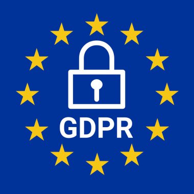 Gdpr mavi işareti illüstrasyon