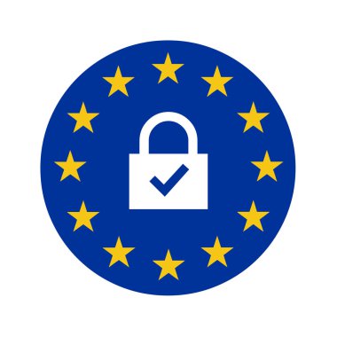 Gdpr, genel veri koruma Yönetmeliği işareti illüstrasyon 