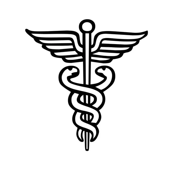 Caduceus tıbbi sembolü çizimi