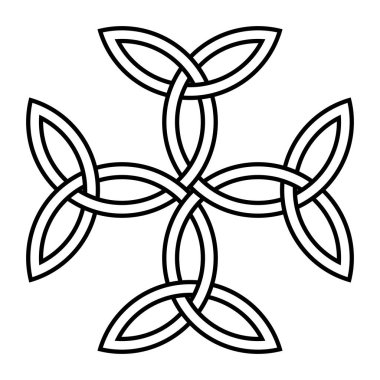 Karolina haçı ve birbirine karışmış triquetra. 