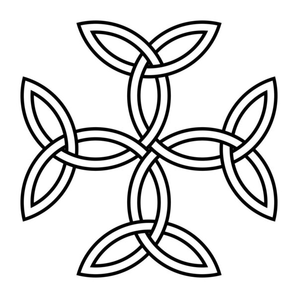 Каролингийский крест с чересстрочными трикверами
 