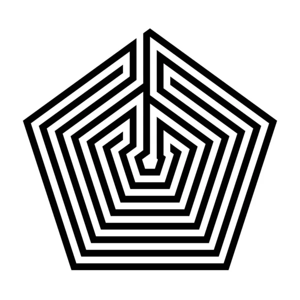 五角形の迷路のシンボルイラスト — ストック写真