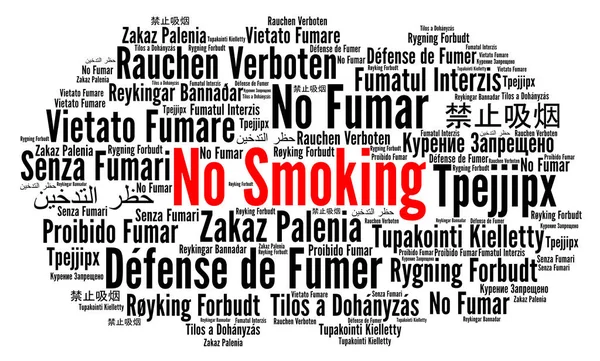 No smoking word cloud in different languages