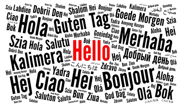 Hello Different Languages Word Cloud — Stock Photo, Image