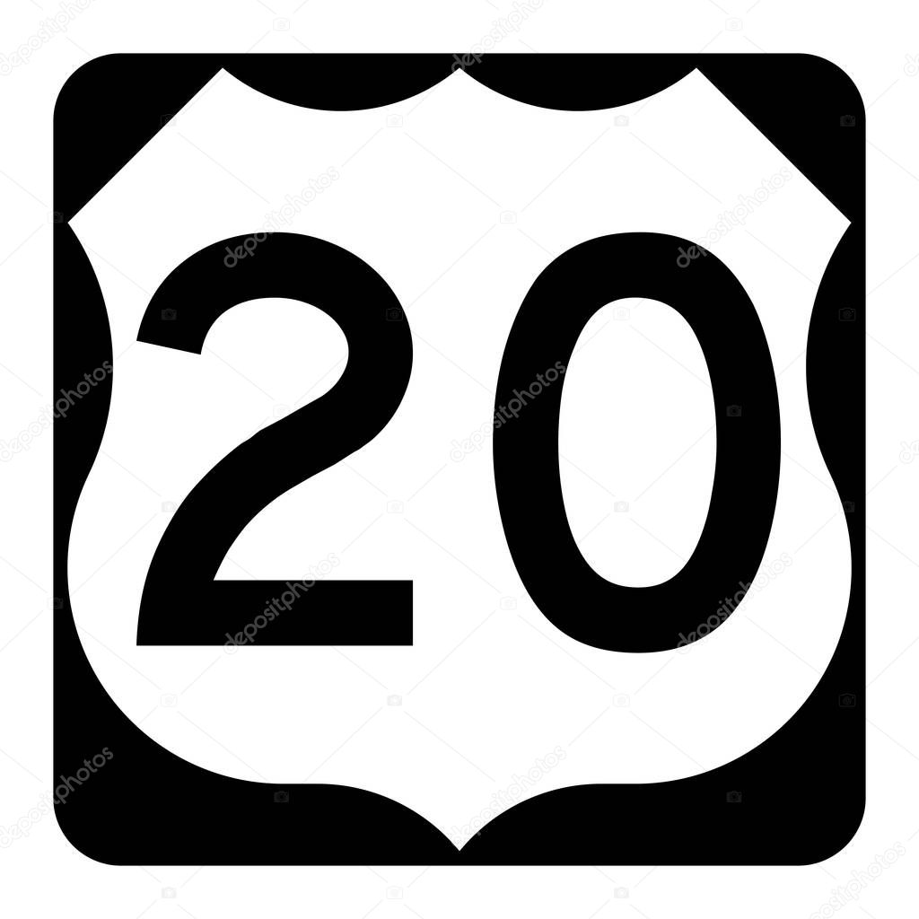 US route 20 sign