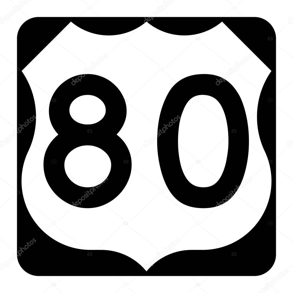 US route 80 sign