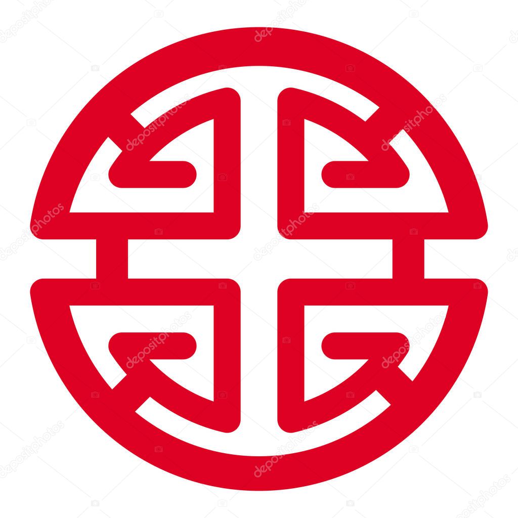 Red chinese wealth prosperity symbol