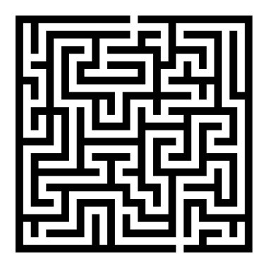 Beyaz arkaplan ile labirent sembolü çizimi