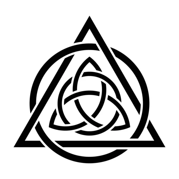 Triquetra Dentro Triángulo Entrelazado Con Símbolo Del Círculo — Foto de Stock