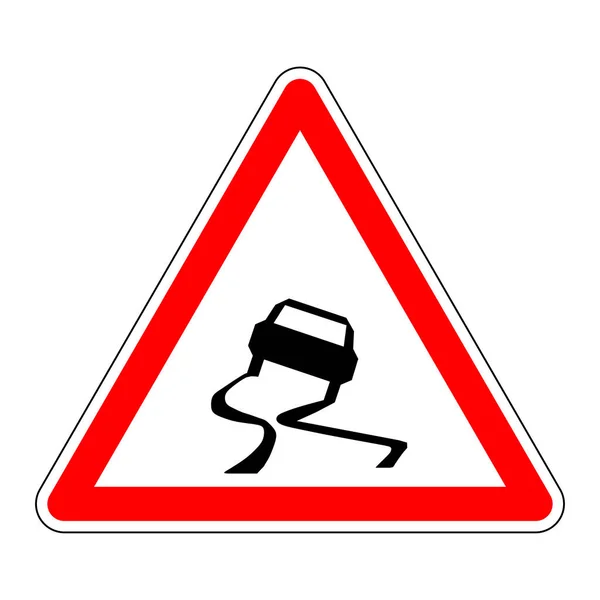 Slippery Road Sign Illustration — Stock Photo, Image