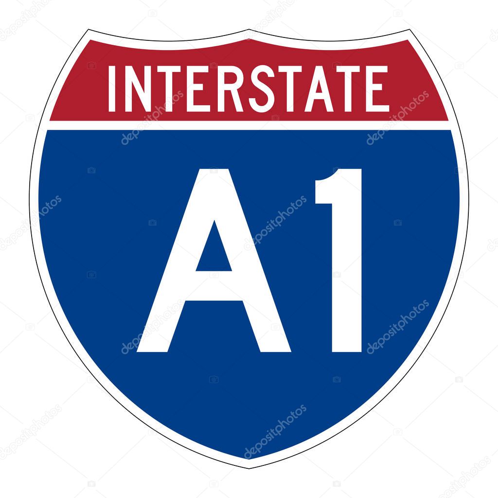 Interstate highway A1 in Alaska road sign