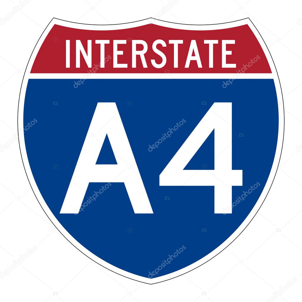 Interstate highway A4 in Alaska road sign