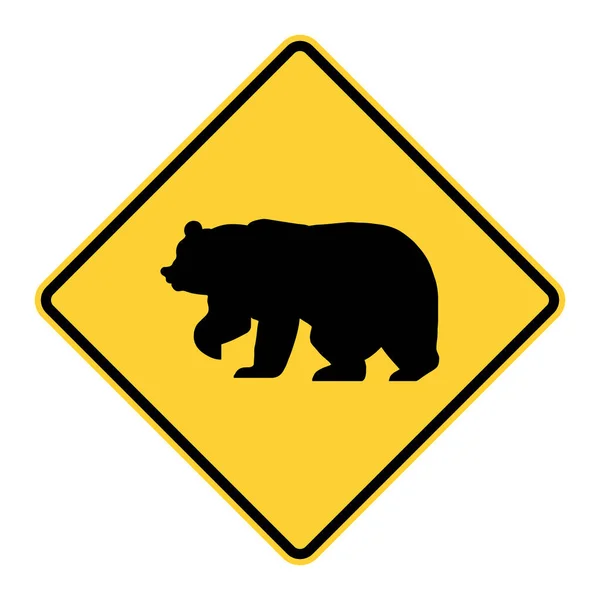 Výstražná Značka Medvěda — Stock fotografie