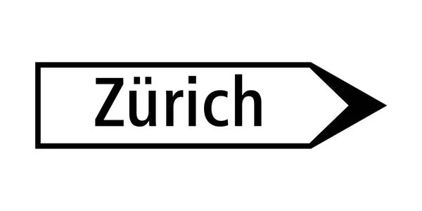 Richtung Zürich Und Verkehrszeichen — Stockfoto