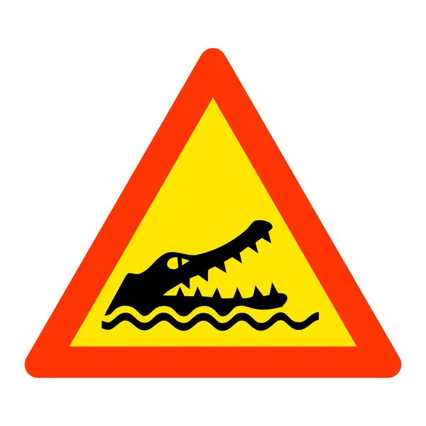 Warning Crocodiles Area Road Sign — Stock Photo, Image