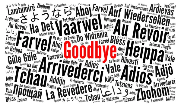 Adieu Dans Différentes Langues Word Cloud — Photo